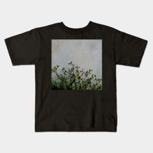 Yellow daisies wild flowers white wall Kids T-Shirt